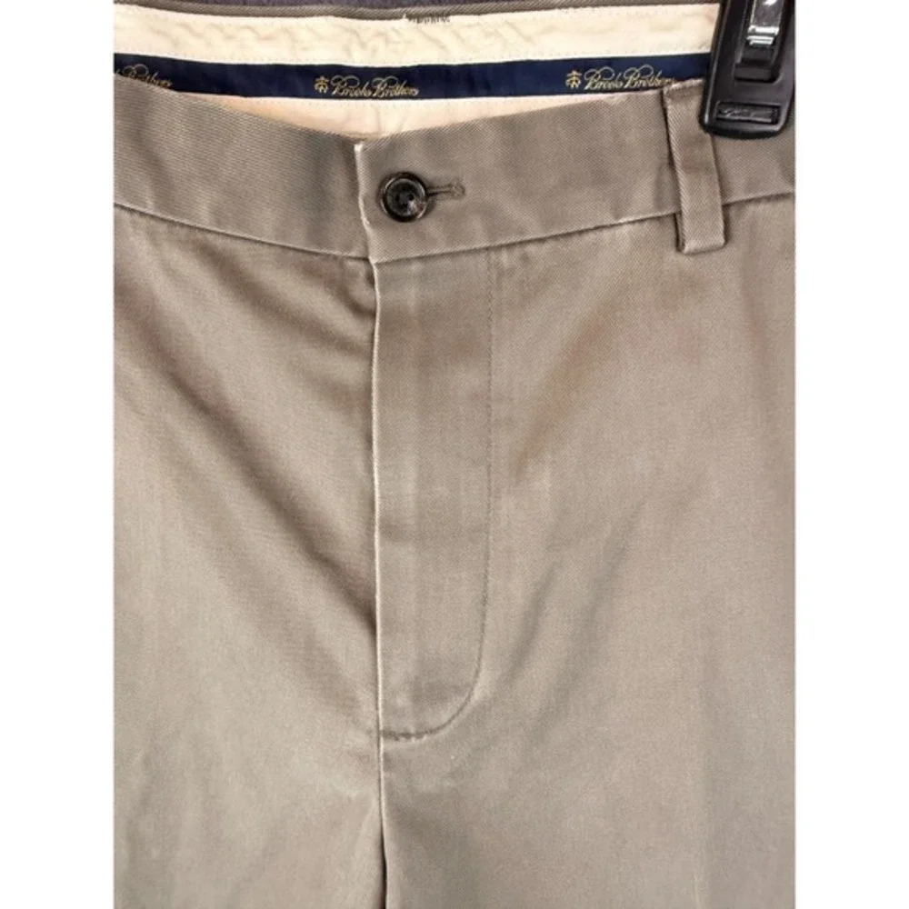 Brooks Brothers‎ Pants Mens 35x30 Green Flat Front Advantage Chino Clark Dress